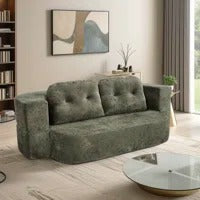 78" Convertible Folding Sofa Bed, Twin Sleeper Sofa with Pillow, Modern Chenille Fabric Floor & Futon Loveseat Couch, No assembly required