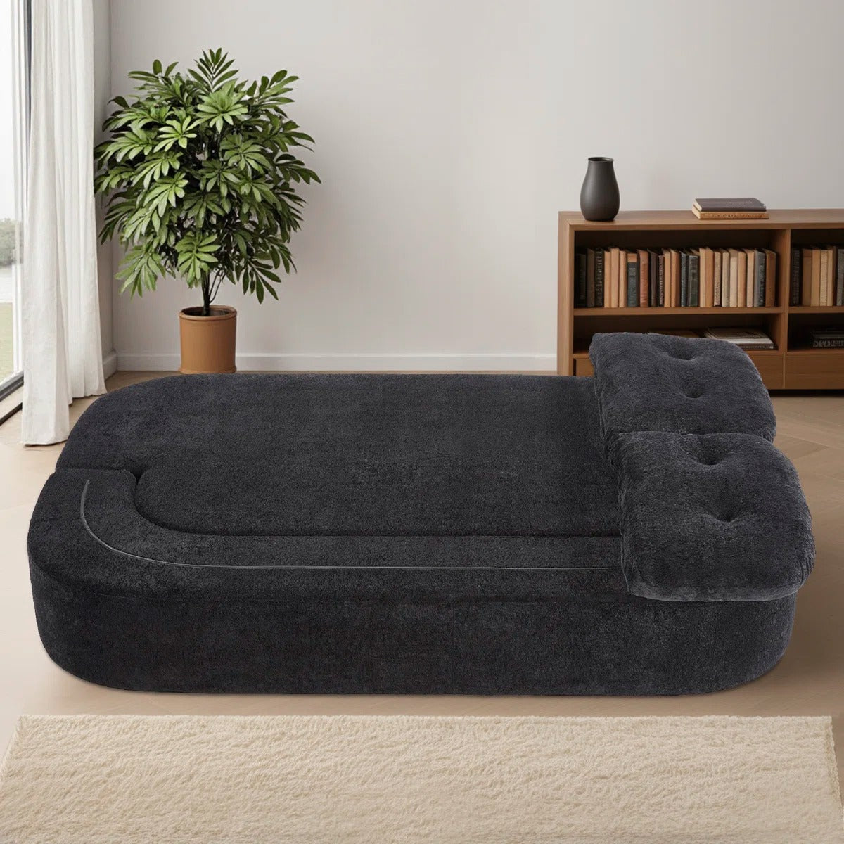 78" Convertible Folding Sofa Bed, Twin Sleeper Sofa with Pillow, Modern Chenille Fabric Floor & Futon Loveseat Couch, No assembly required