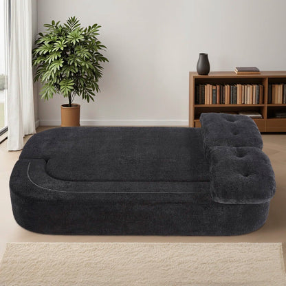 78" Convertible Folding Sofa Bed, Twin Sleeper Sofa with Pillow, Modern Chenille Fabric Floor & Futon Loveseat Couch, No assembly required