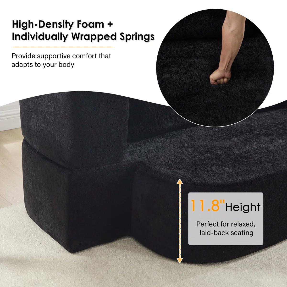 78" Convertible Folding Sofa Bed, Twin Sleeper Sofa with Pillow, Modern Chenille Fabric Floor & Futon Loveseat Couch, No assembly required