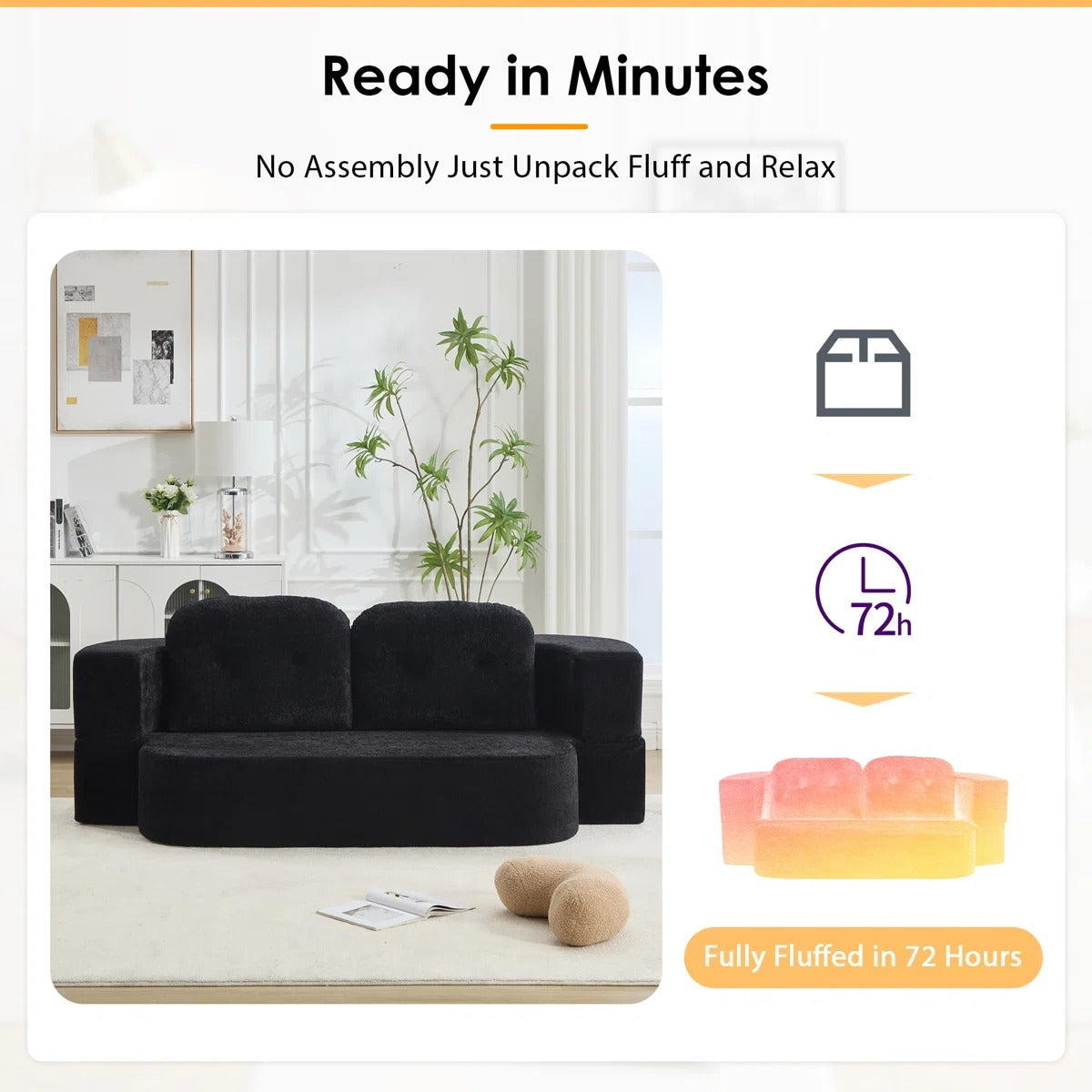 78" Convertible Folding Sofa Bed, Twin Sleeper Sofa with Pillow, Modern Chenille Fabric Floor & Futon Loveseat Couch, No assembly required